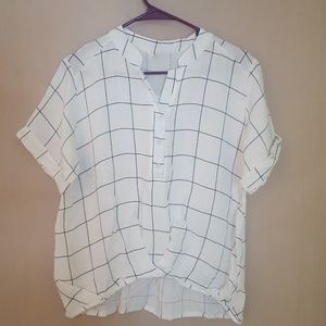 Grid pattern blouse